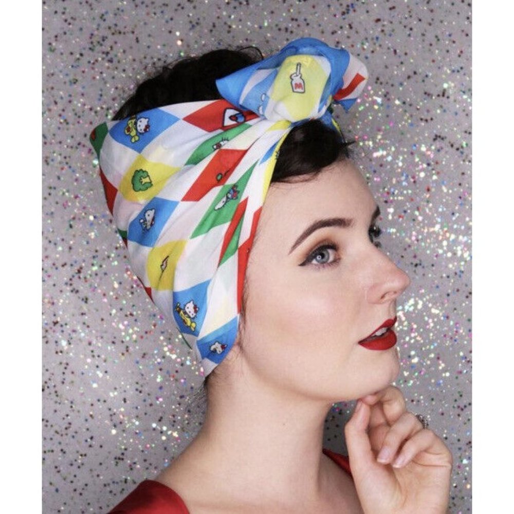 Erstwilder Hello Kitty Argyle Head Scarf NWT - Picture 2 of 5